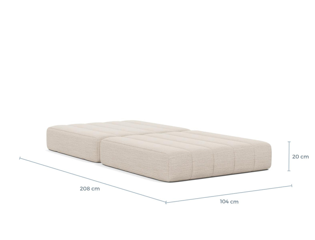 CozyPad Chair dimension drawing, bed position