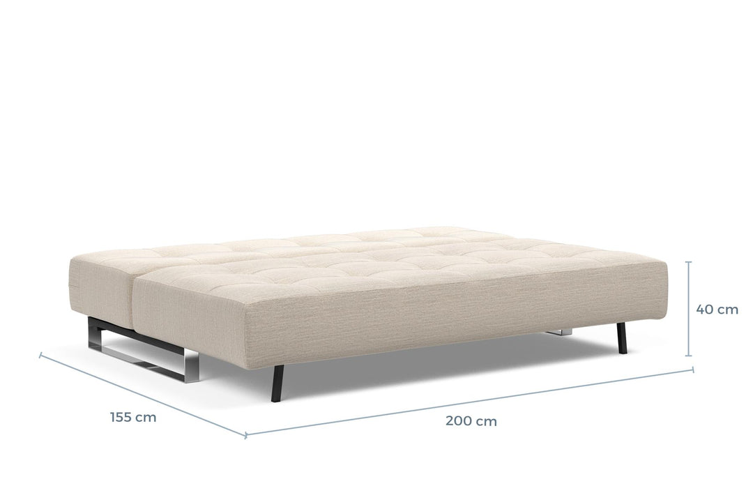 Supremax D.E.L. Sleeper Sofa dimension drawing, bed position
