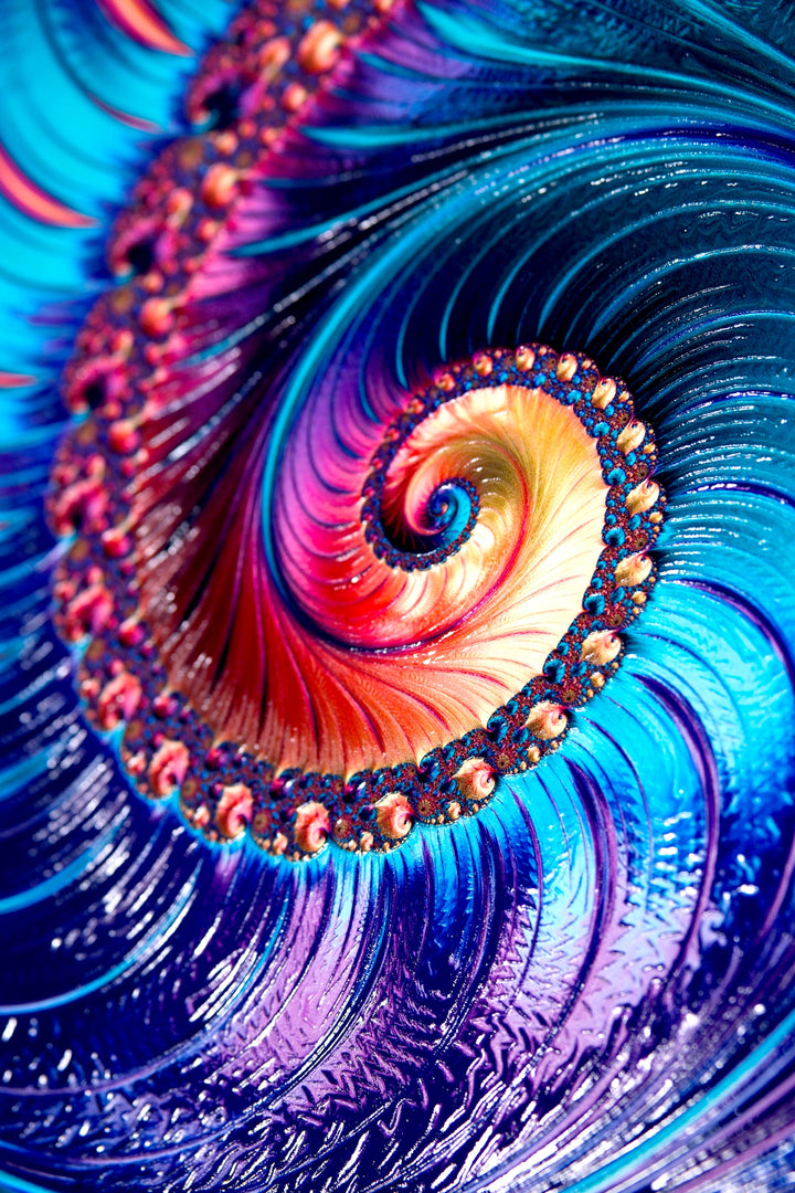 Aurora Spiral Luxe — Haptic 3D Embossed + High-Gloss Lacquer Print Home &amp; Garden > Decor > Artwork > Posters, Prints, &amp; Visual Artwork Insigne Art Design