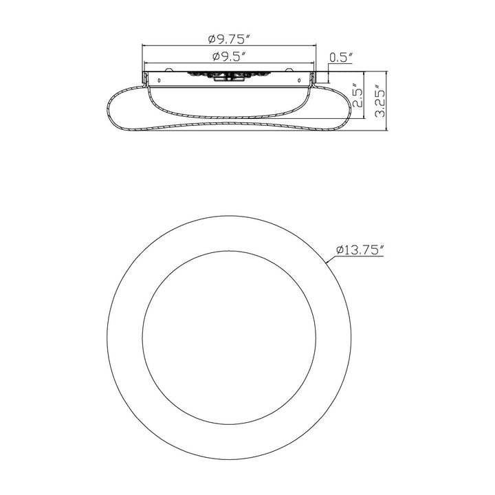 Bubble 13.75" LED Flush Mount by Studio M Lighting – line drawing