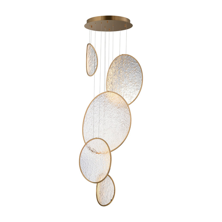 Moonscapes 5-Light LED Pendant by Studio M Lighting in Brushed Champagne