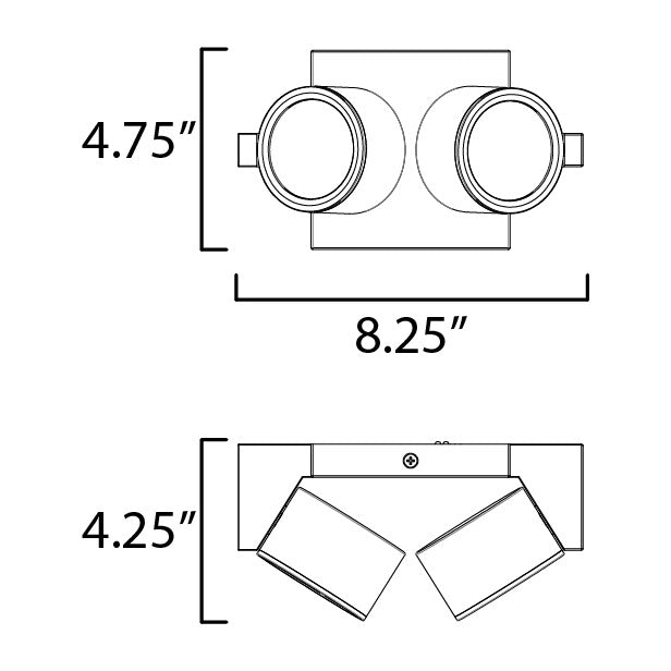 Embrace 2-Light LED Flush by Studio M Lighting – line drawing