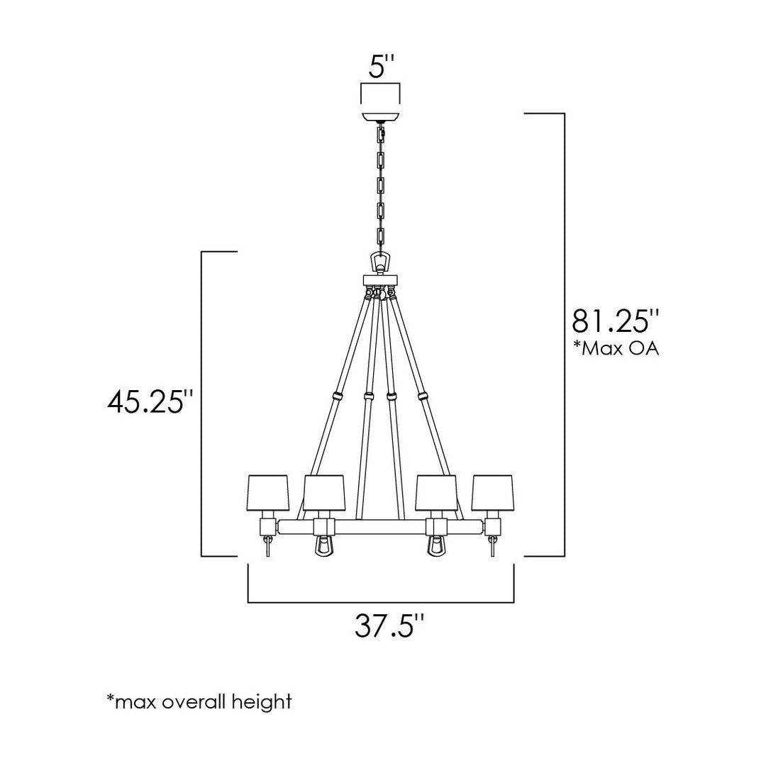 Jefferson 6-Light Chandelier by Studio M Lighting – line drawing