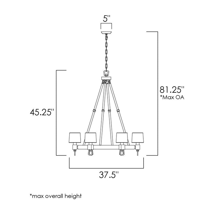 Jefferson 6-Light Chandelier by Studio M Lighting – line drawing