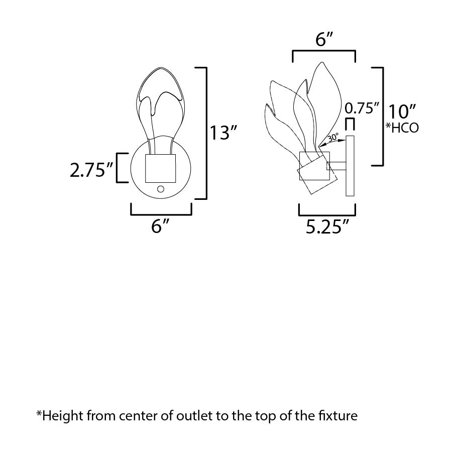 Burgeon LED Wall Sconce by Studio M Lighting – line drawing