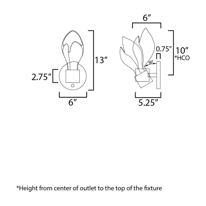 Burgeon LED Wall Sconce by Studio M Lighting – line drawing