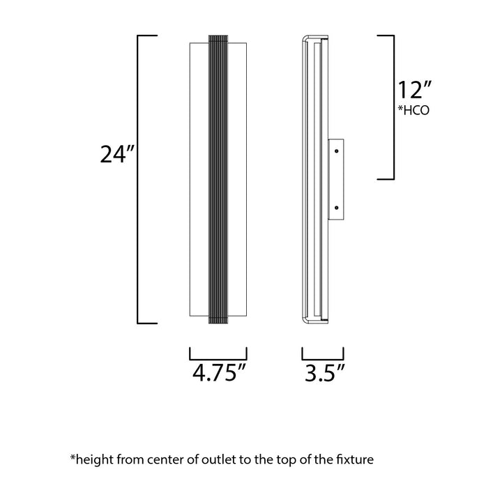 Ripple LED 24 Bath Vanity by Studio M Lighting – line drawing