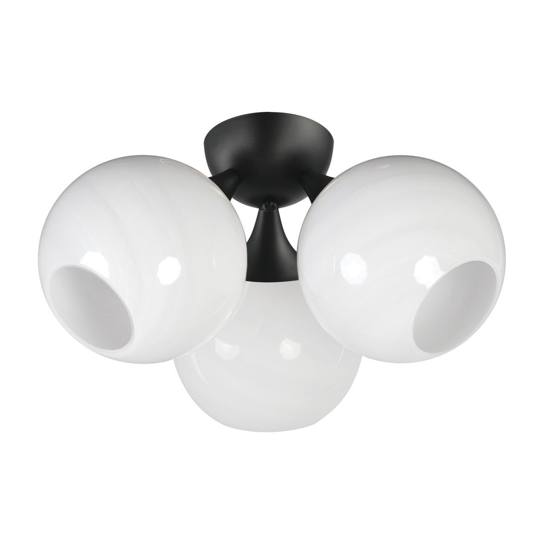 Neve 3-Light Semi Flush by Studio M Lighting in Black