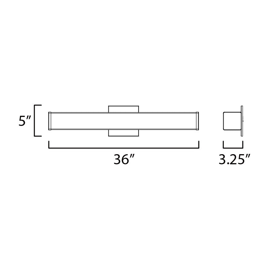 Baritone 36 LED Bath Vanity by Studio M Lighting – line drawing
