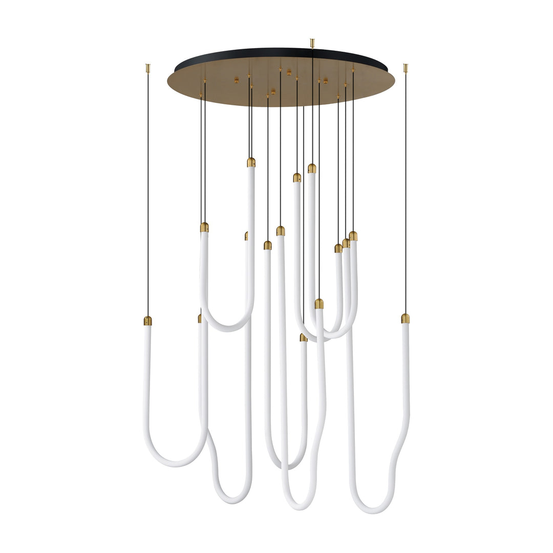 Soleil 8-Light LED Pendant by Studio M Lighting in Natural Aged Brass