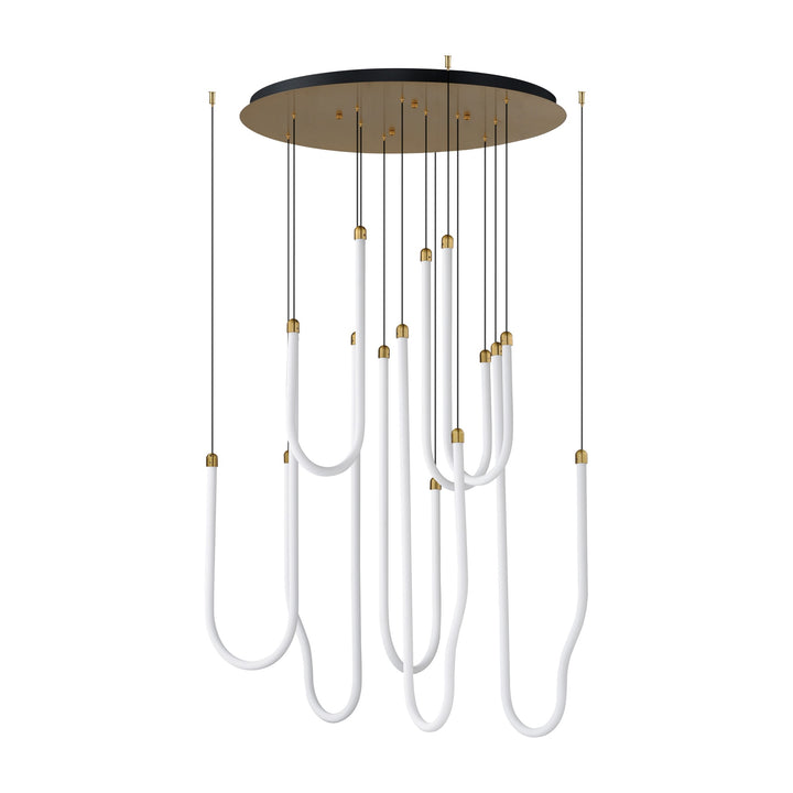 Soleil 8-Light LED Pendant by Studio M Lighting in Natural Aged Brass