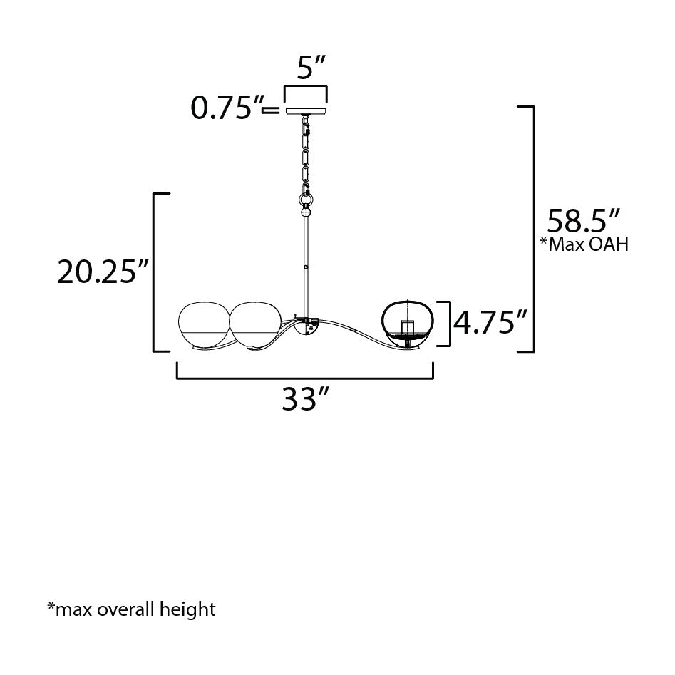 Lucerne 6-Light Chandelier by Studio M Lighting – line drawing