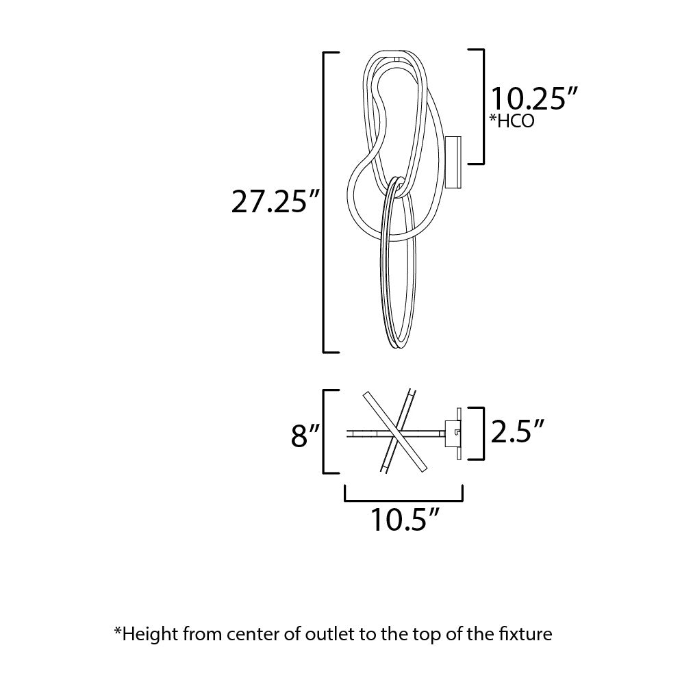Unity 3-Light LED Wall Sconce by Studio M Lighting – line drawing