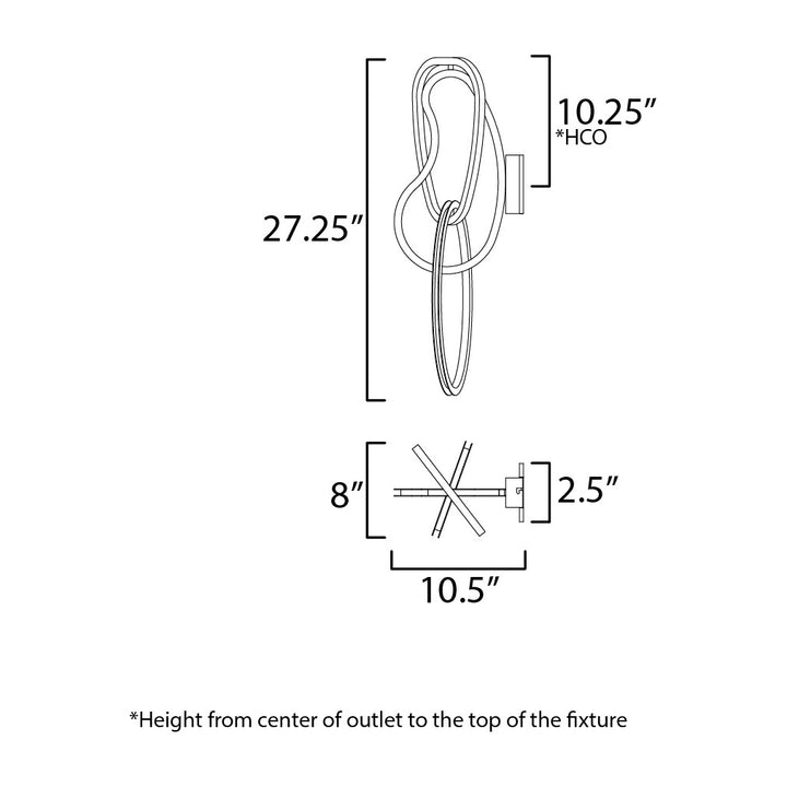 Unity 3-Light LED Wall Sconce by Studio M Lighting – line drawing