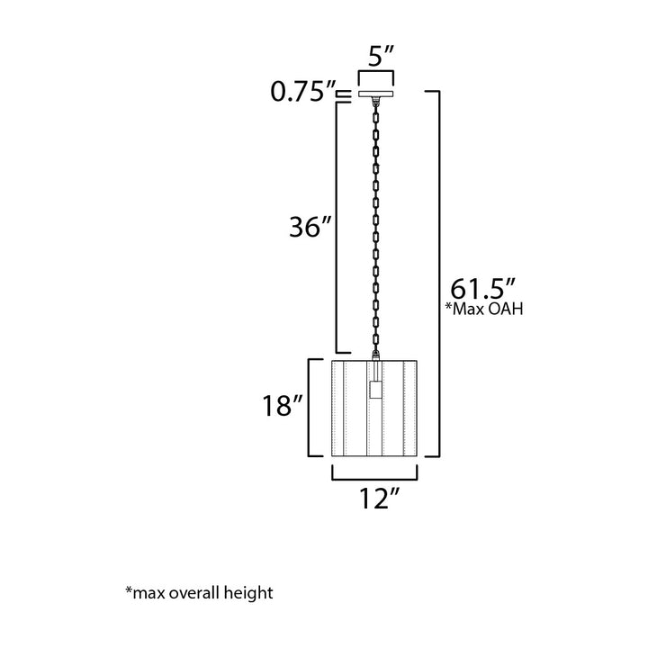 Allegra Small 1-Light Pendant by Studio M Lighting – line drawing
