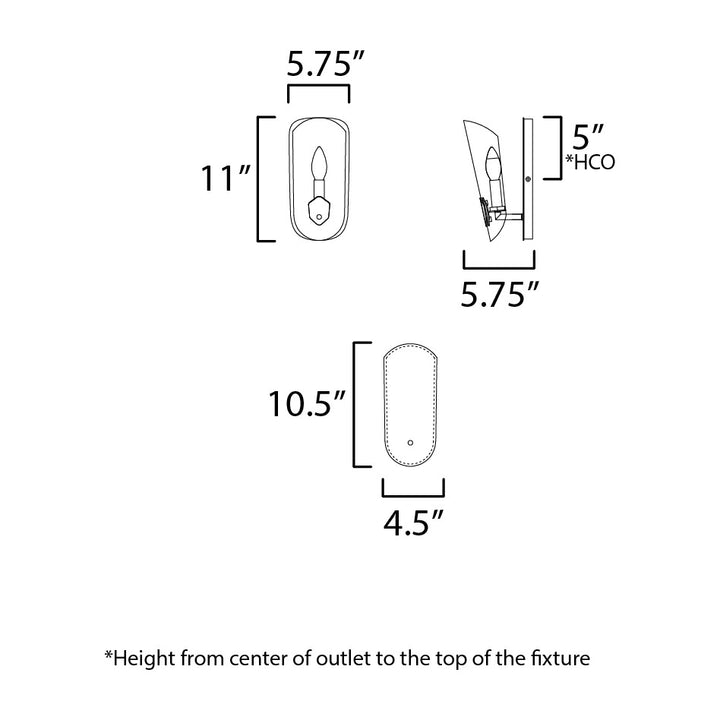 Armory 1-Light Wall Sconce by Studio M Lighting – line drawing