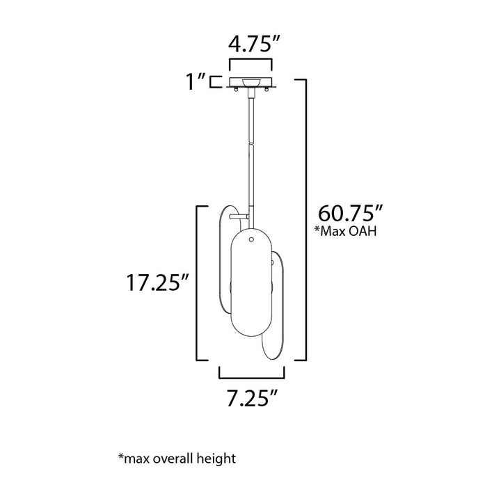 Megalith - Glass Megalith Stem Hung Pendant by Studio M Lighting – line drawing