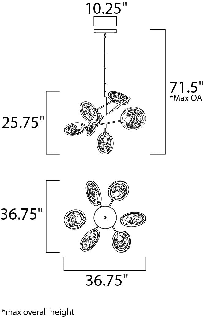 Lariat LED Pendant by Studio M Lighting – line drawing