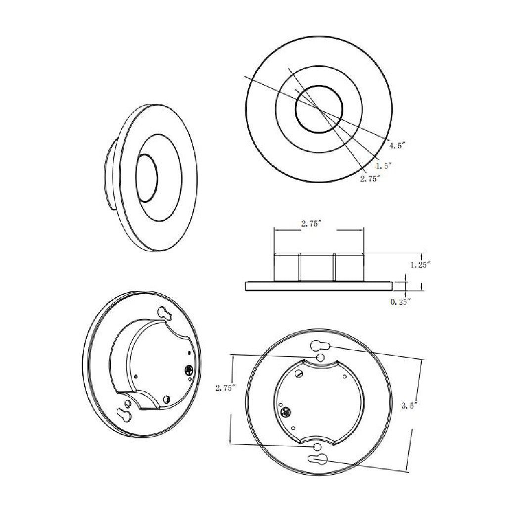 Snug Surface Mount LED Downlight 86735 by Studio M Lighting – line drawing