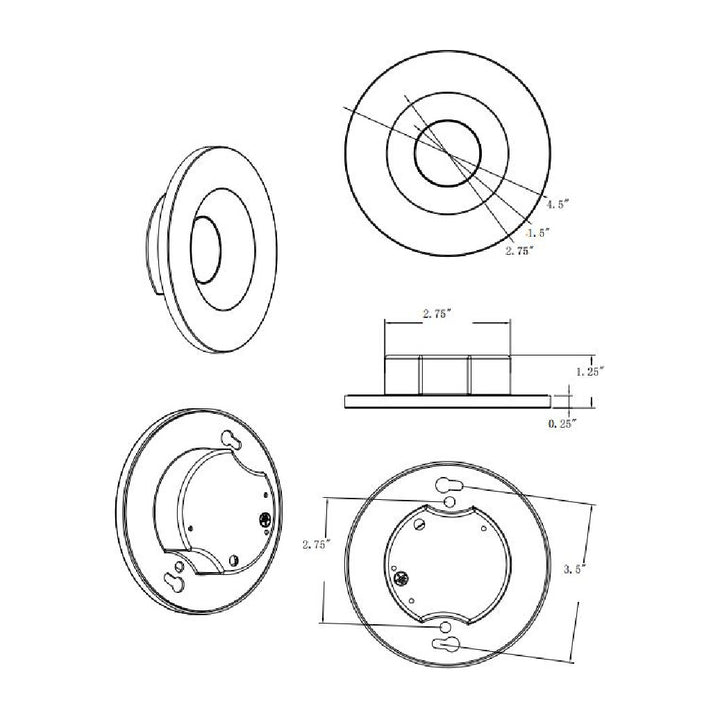 Snug Surface Mount LED Downlight 86735 by Studio M Lighting – line drawing