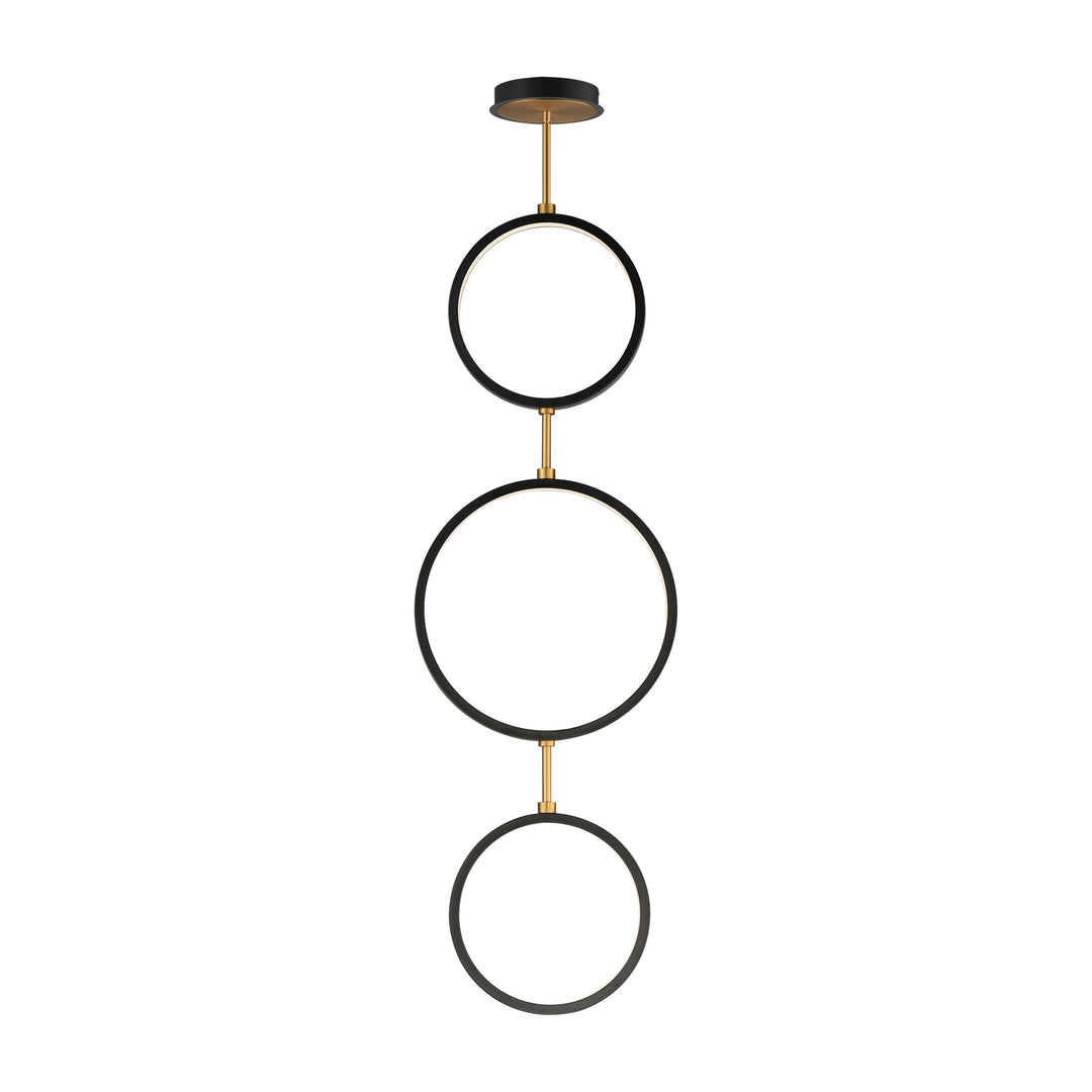 Hoopla 3-Light LED Pendant by Studio M Lighting in Black / Gold