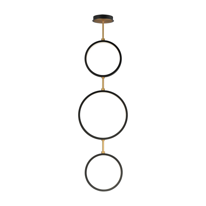 Hoopla 3-Light LED Pendant by Studio M Lighting in Black / Gold