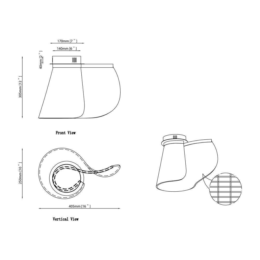 Tartan LED Flush Mount by Studio M Lighting – line drawing