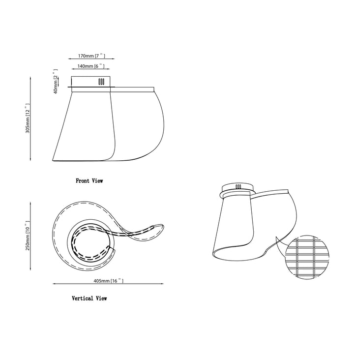 Tartan LED Flush Mount by Studio M Lighting – line drawing
