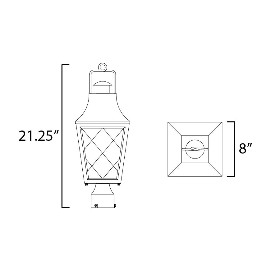 Storybook 1-Light Outdoor Post by Studio M Lighting – line drawing