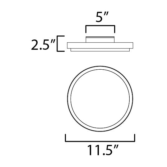 Float 12 LED Flush Mount by Studio M Lighting – line drawing