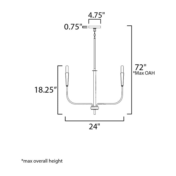 Vela 5-Light Chandelier by Studio M Lighting – line drawing