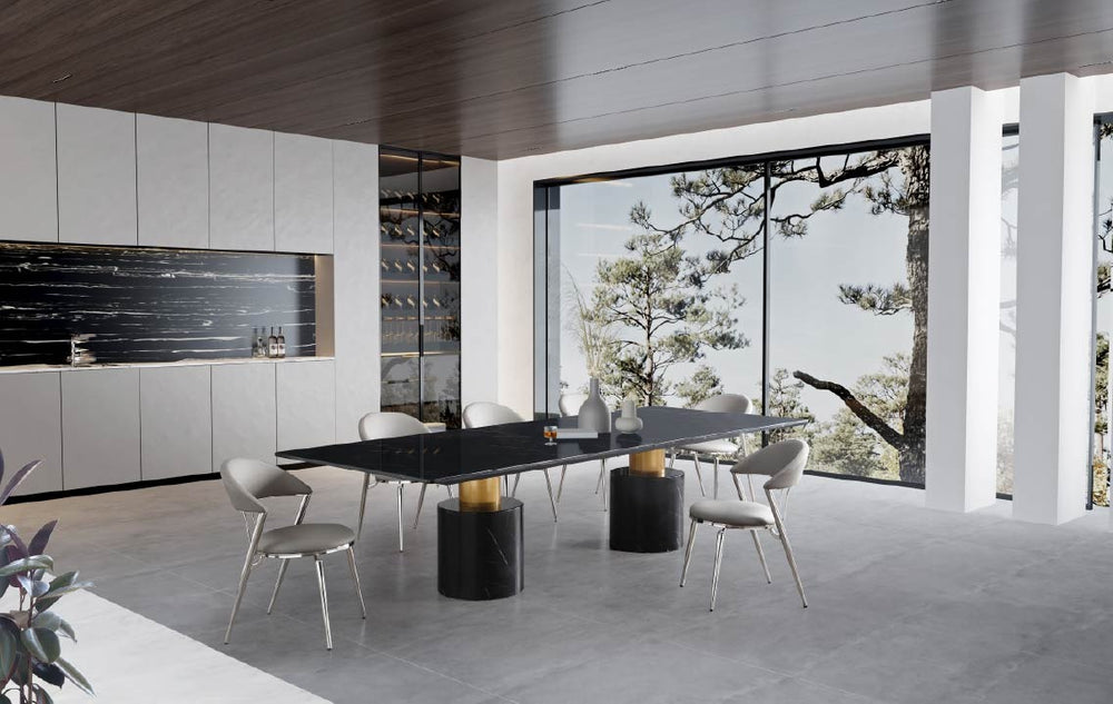 Geneva Dining Table Cylinder by Whiteline Modern Living – lifestyle