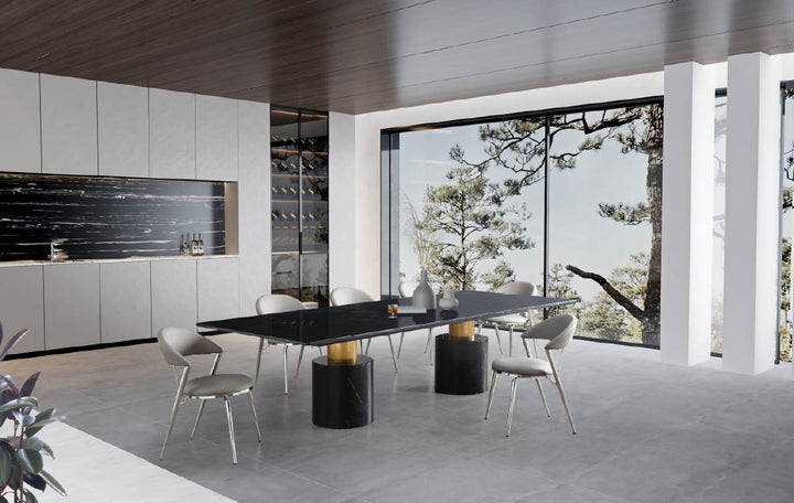 Geneva Dining Table Cylinder by Whiteline Modern Living – lifestyle