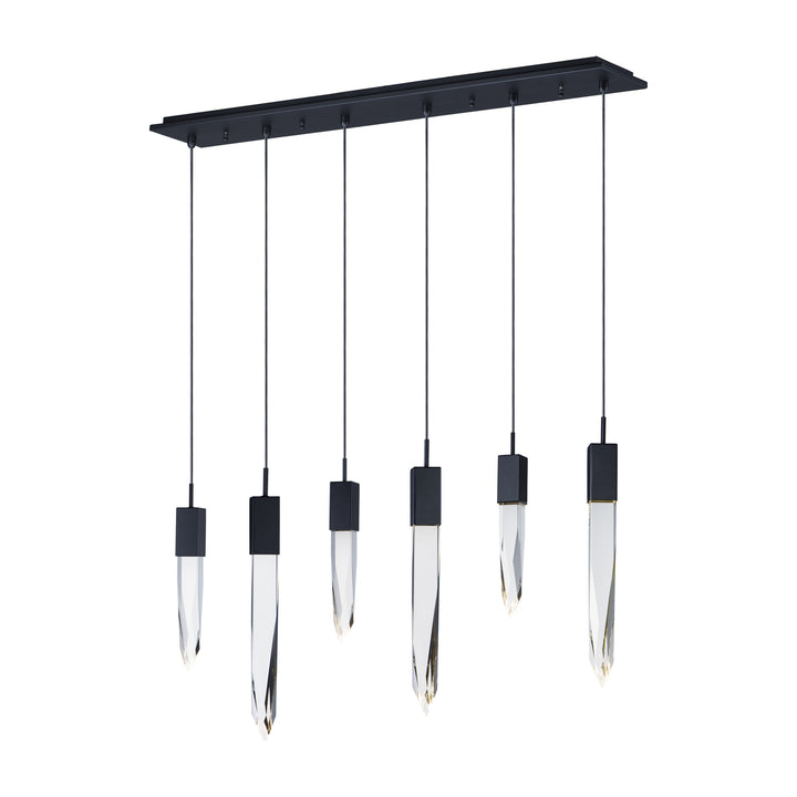 Quartz LED 6-Light Pendant by Studio M Lighting in Black
