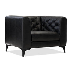 DALTON Leather Armchair in Black Mobital