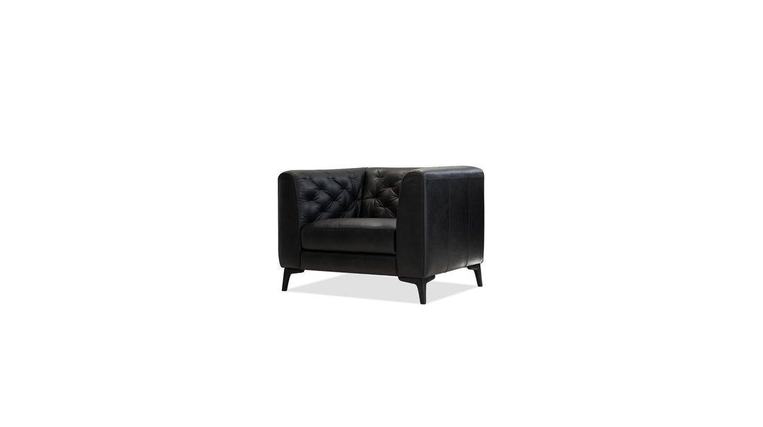 DALTON Leather Armchair in Black