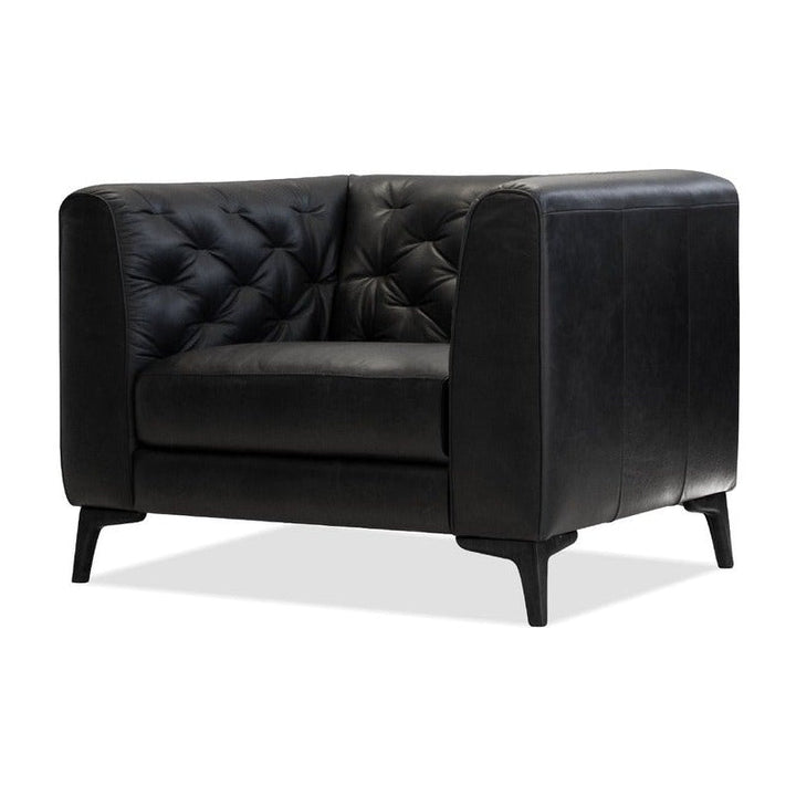 DALTON Leather Armchair in Black Mobital