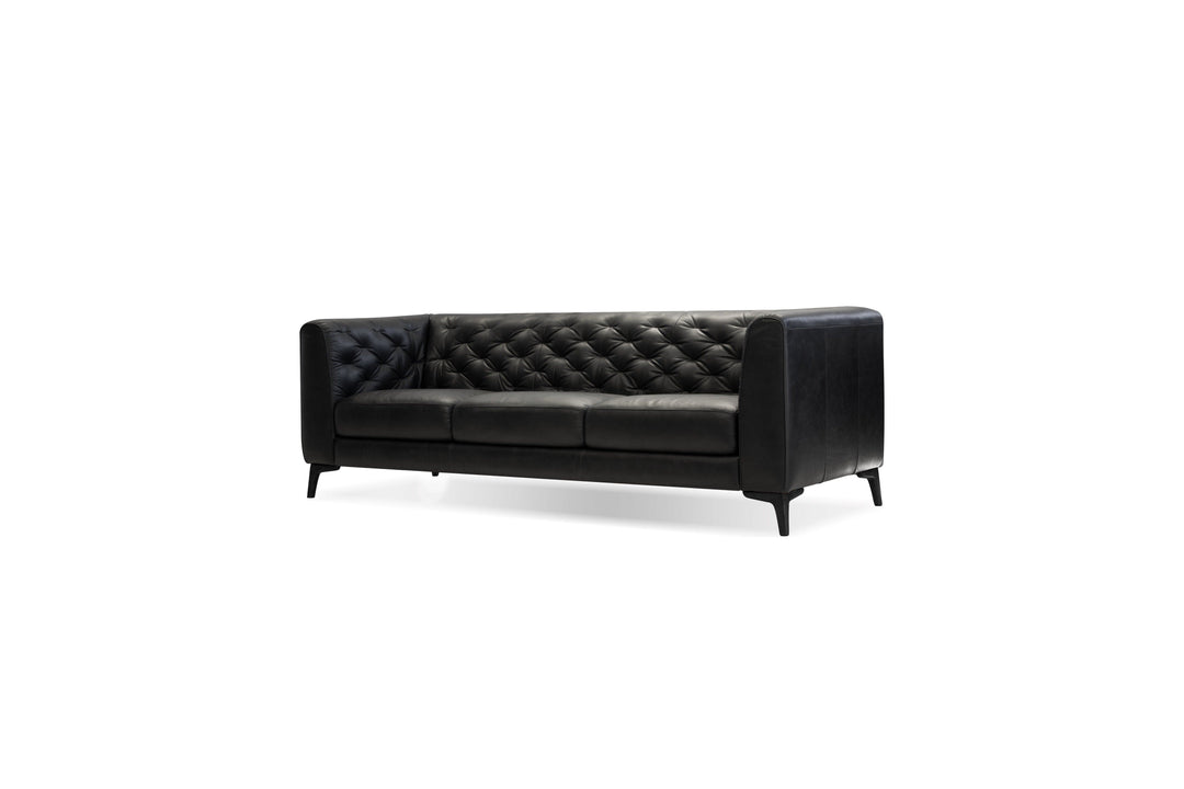 DALTON Leather Sofa in Black