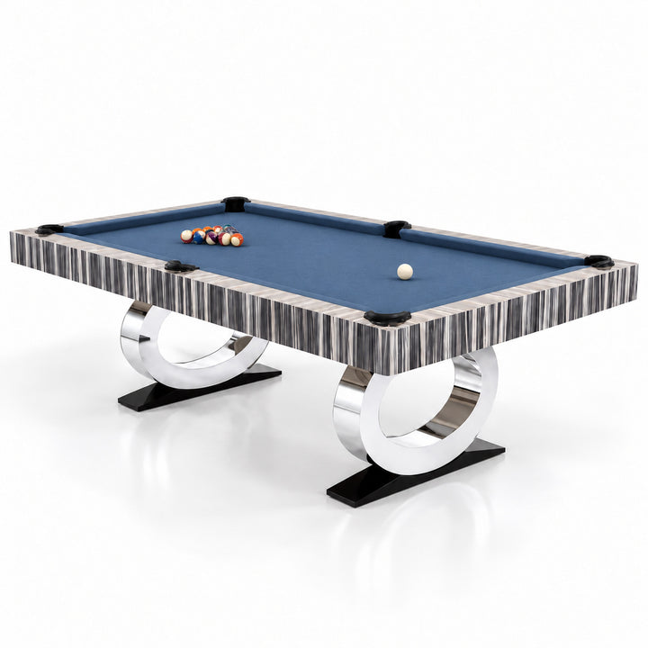 Daphne pool table - Original Wood / Slate Blue 