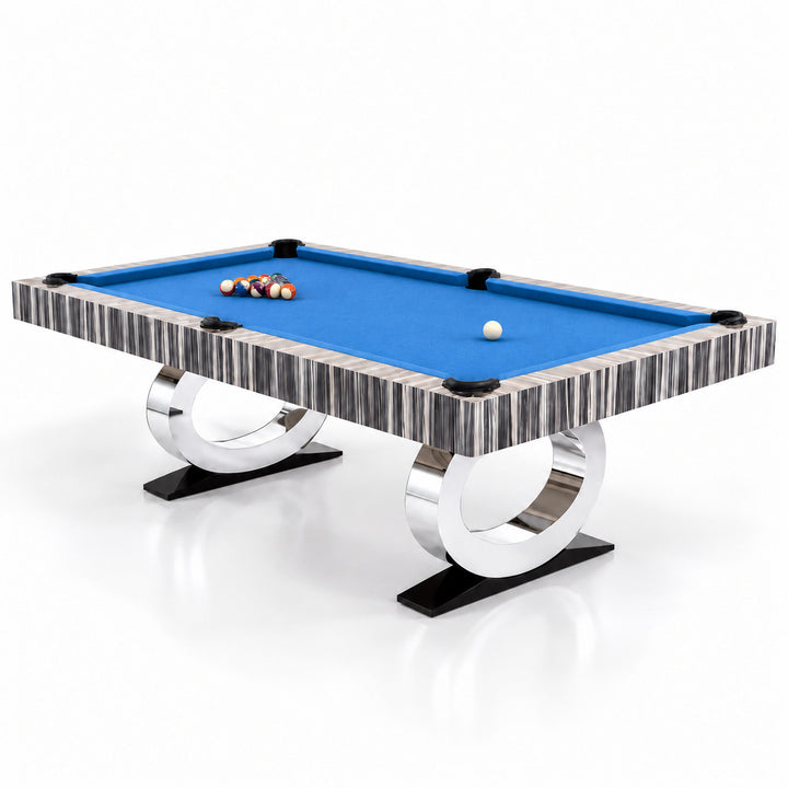 Daphne pool table - Original Wood / Azure Blue 