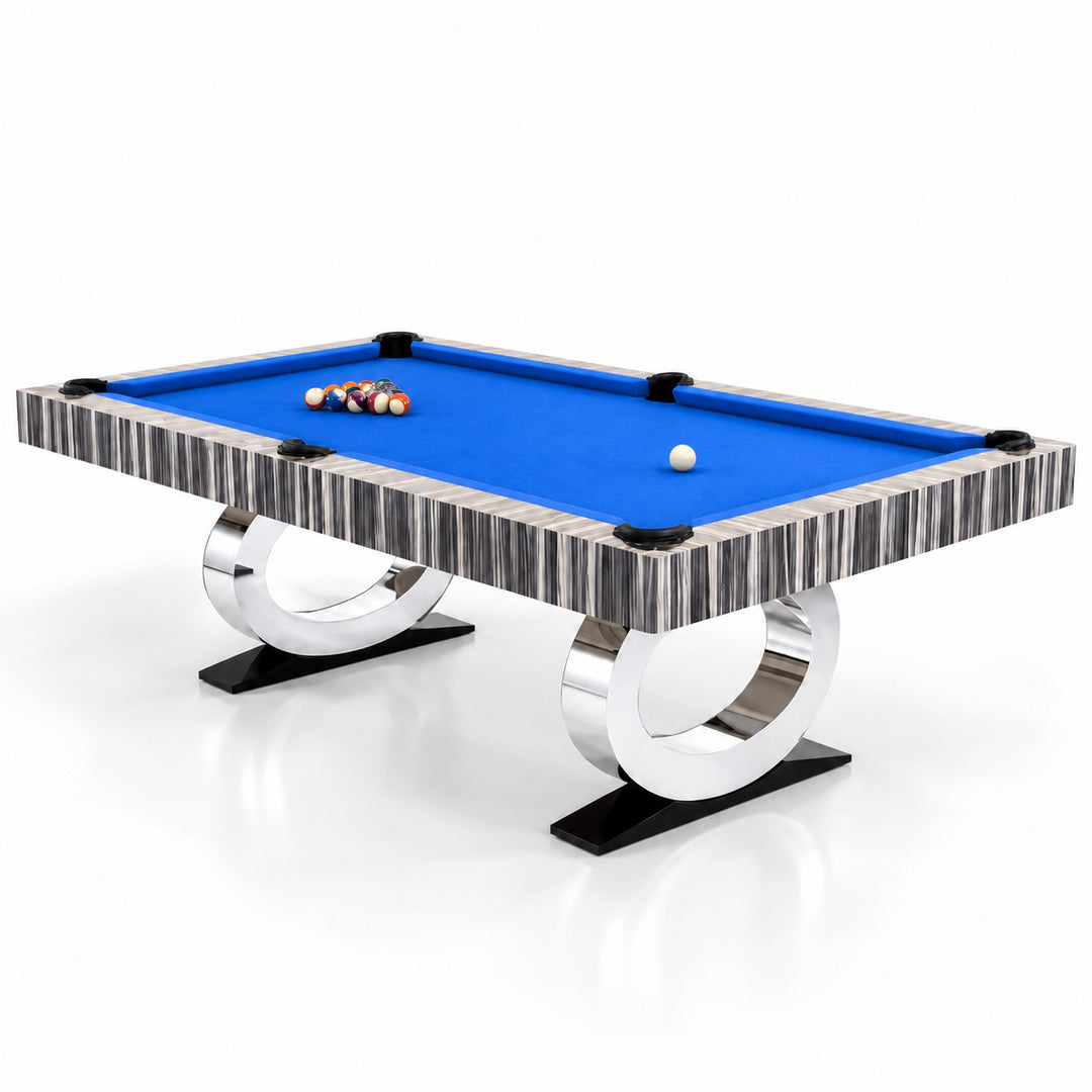 Daphne pool table - Original Wood / Electric Blue 