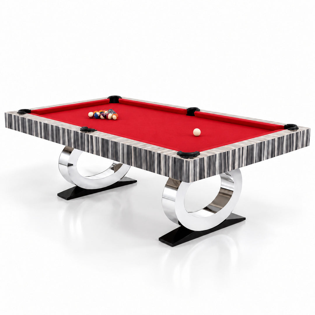Daphne pool table - Original Wood / Racing Red 