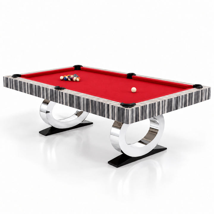 Daphne pool table - Original Wood / Racing Red 