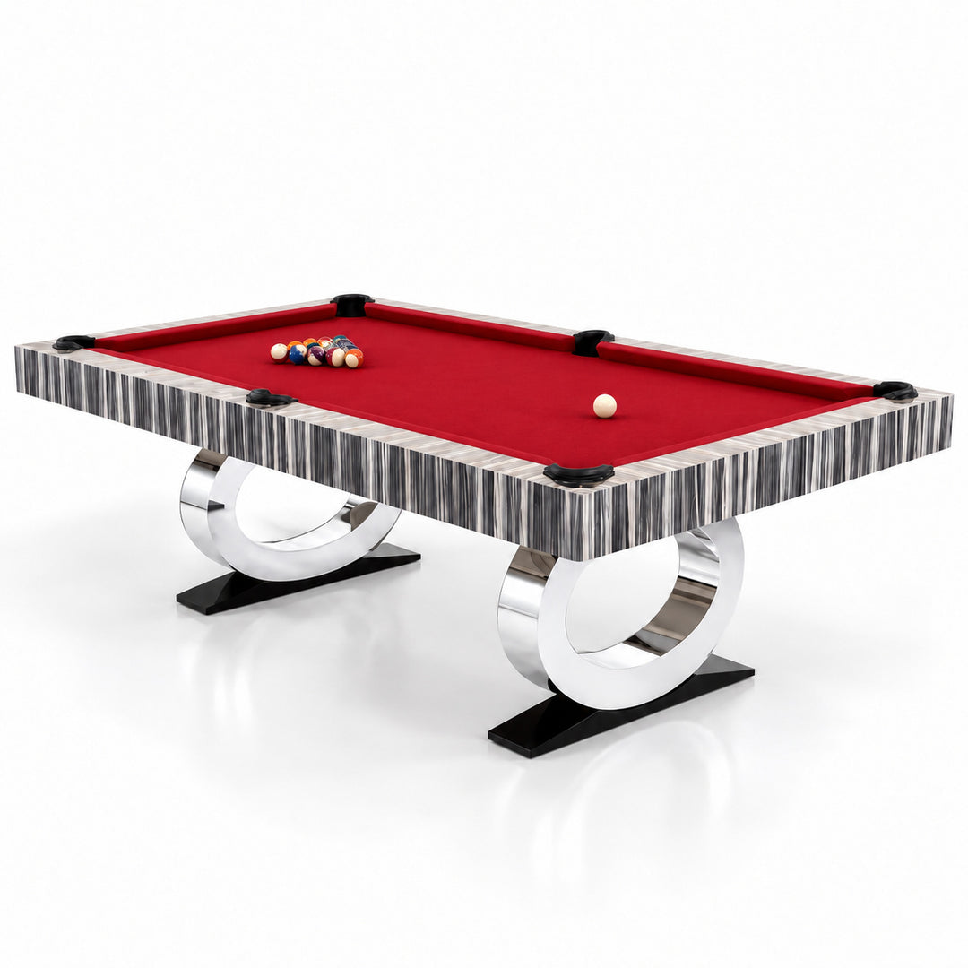 Daphne pool table - Original Wood / Deep Red 
