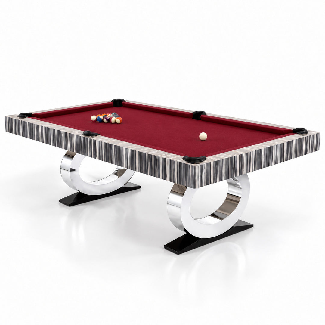 Daphne pool table - Original Wood / Oxblood 