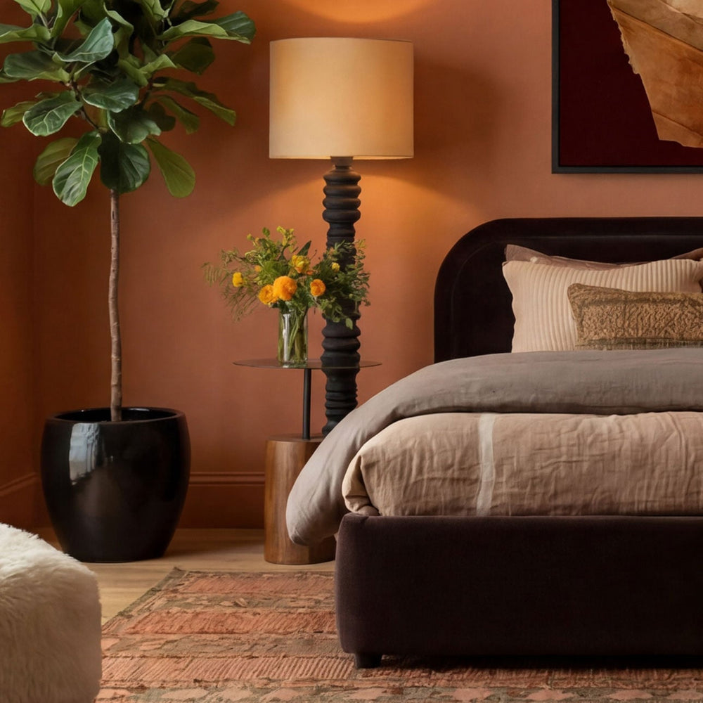 Dara Wood and Iron Side Table, manufacturer lifestyle setting