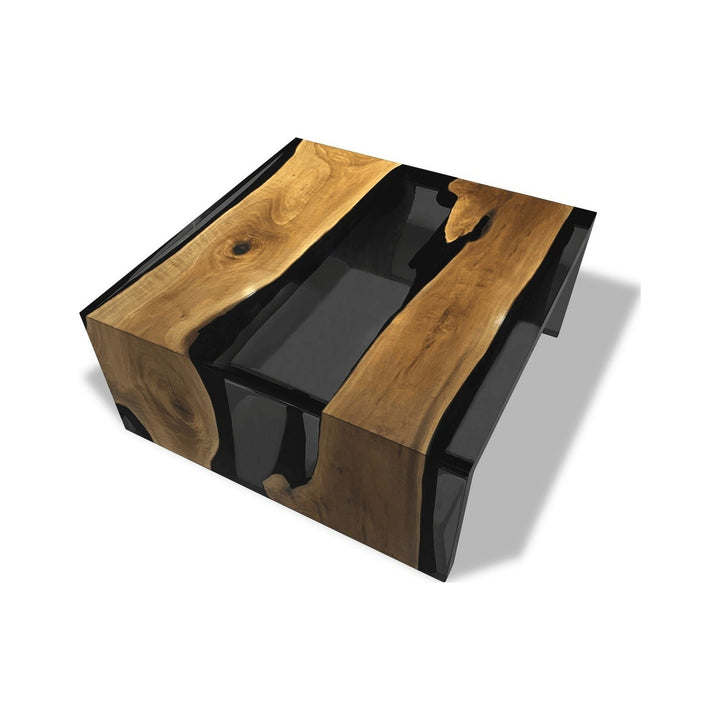 Dark Waterfall Walnut Wood Resin Coffee Table Arditi Collection