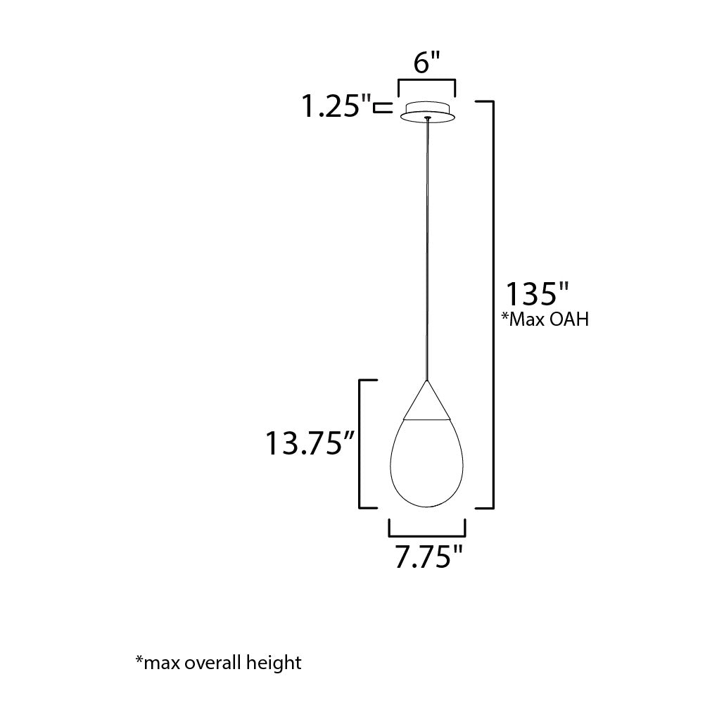 Dewdrop Large LED Pendant by Studio M Lighting – line drawing