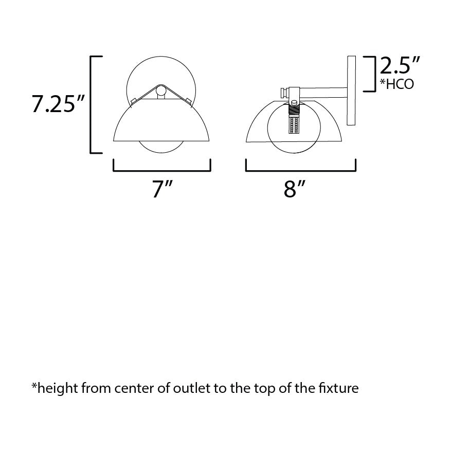 Domain 1-Light Wall Sconce by Studio M Lighting – line drawing