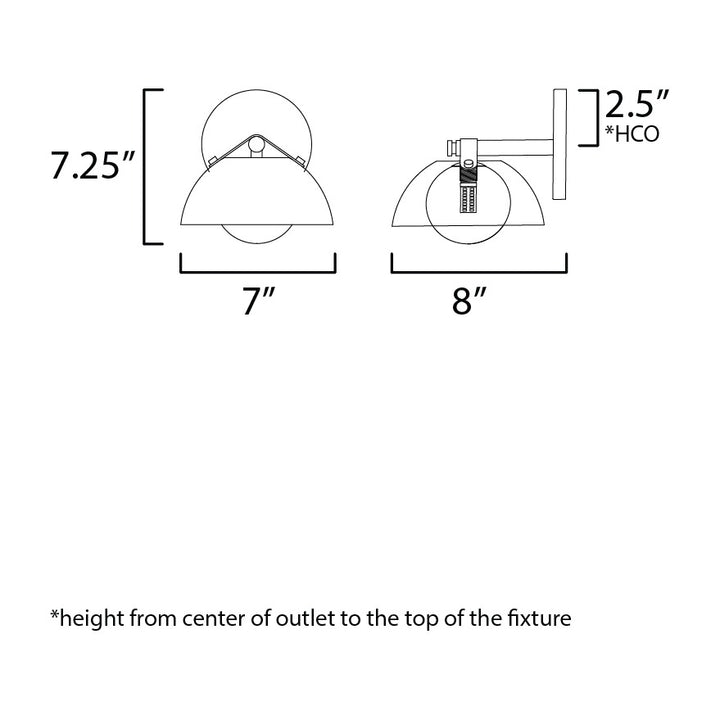 Domain 1-Light Wall Sconce by Studio M Lighting – line drawing
